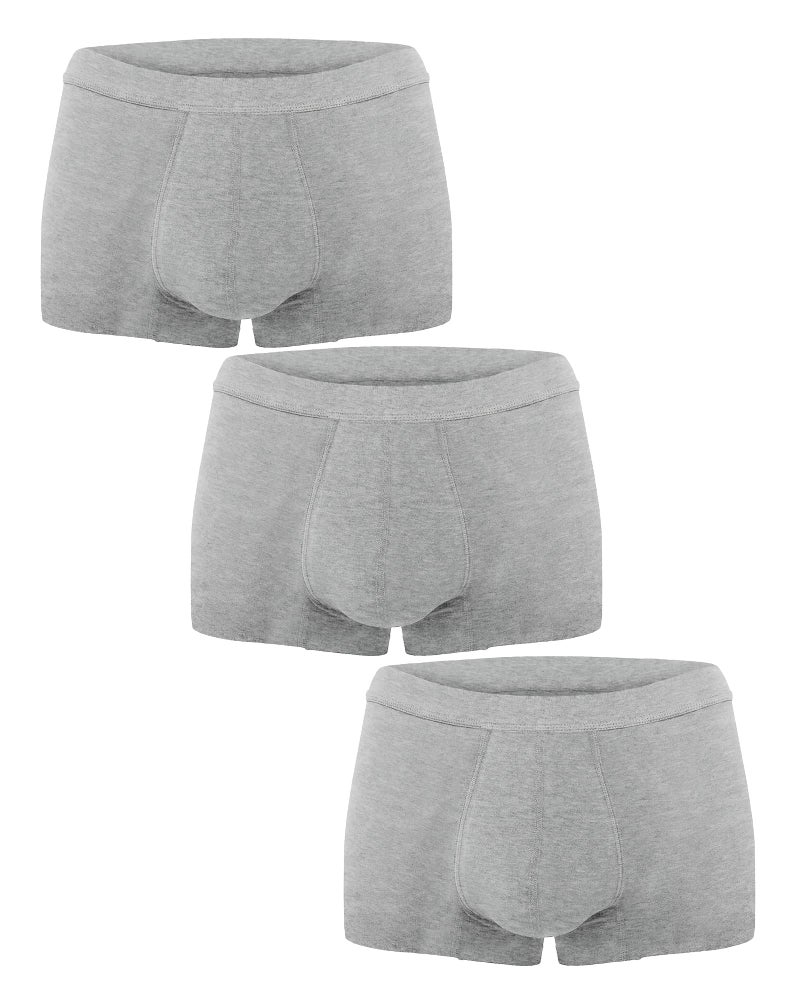 AIRCUTE Washable Absorbency Urinary Incontinence Underwear for Men Bladder Leakage Protection Boxer Briefs 60 ML 3 Pack Medium 3 Gray
